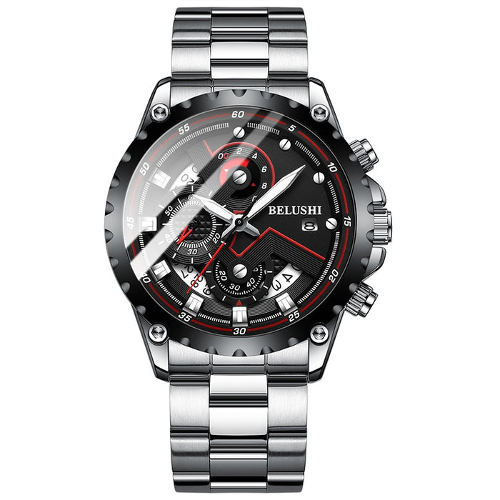 Fashion New Mens Watches BELUSHI Top Brand Luxury Chronograph Full Steel Waterproof Quartz Watch Men Date Sports Clock - eZthings USA WE SORT ALL THE CRAZIEST GADGETS, GIZMOS, TOYS & TECHNOLOGY, SO YOU DON'T HAVE TO.