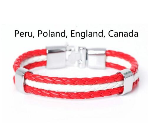 National Flag Leather Bracelets Sports Football Fans Jewelry - eZthings USA WE SORT ALL THE CRAZIEST GADGETS, GIZMOS, TOYS & TECHNOLOGY, SO YOU DON'T HAVE TO.
