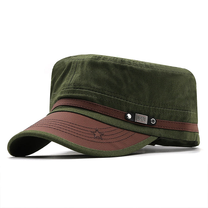 Military Fans Flat Cap Men's Camouflage Baseball Cap Leather Peaked Cap Military Cap Curved Brim Casual Mountaineering Sun Hat - eZthings USA WE SORT ALL THE CRAZIEST GADGETS, GIZMOS, TOYS & TECHNOLOGY, SO YOU DON'T HAVE TO.