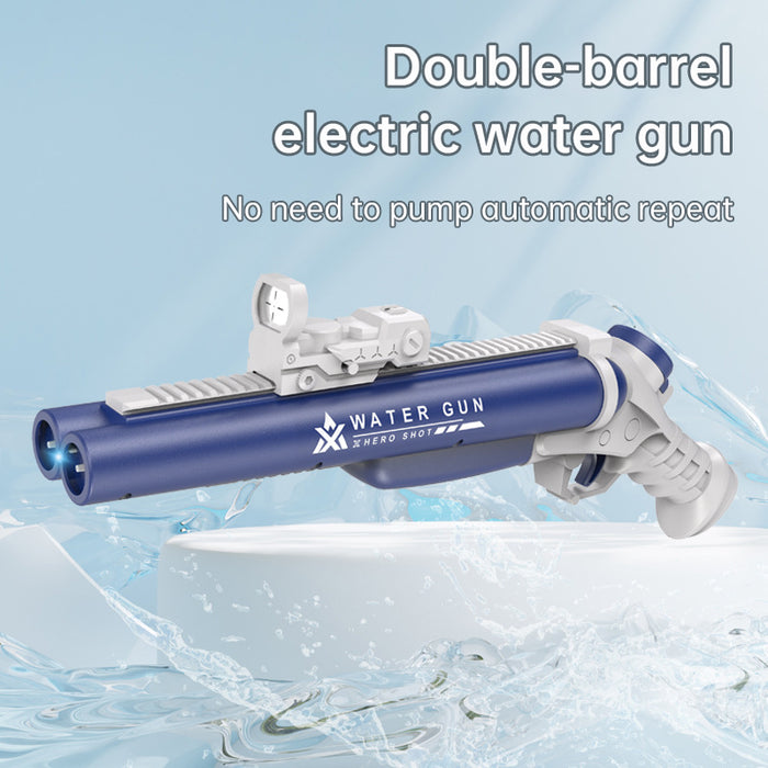 Double tube electric water gun outdoor water play and war toy - eZthings USA WE SORT ALL THE CRAZIEST GADGETS, GIZMOS, TOYS & TECHNOLOGY, SO YOU DON'T HAVE TO.