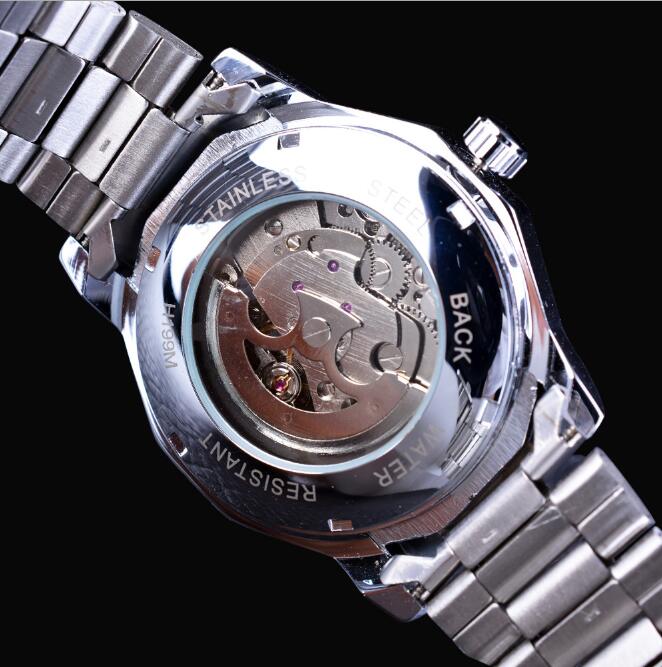 Winner Blue Ocean Geometry Design Transparent Skeleton Dial Mens Watch Top Brand Luxury Automatic Mechanical Watch Clock - eZthings USA WE SORT ALL THE CRAZIEST GADGETS, GIZMOS, TOYS & TECHNOLOGY, SO YOU DON'T HAVE TO.