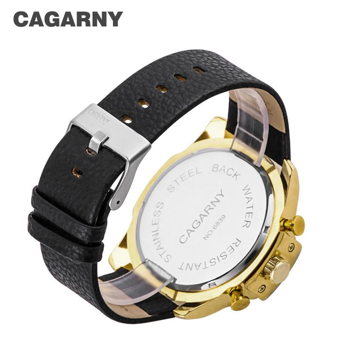 Cagarny Military Watches Men's Quartz Watch Leather Watchband Sports Wristwatches - eZthings USA WE SORT ALL THE CRAZIEST GADGETS, GIZMOS, TOYS & TECHNOLOGY, SO YOU DON'T HAVE TO.