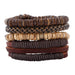 European and American minimalist retro set bracelet DIY woven cowhide bracelet coconut shell bracelet men's hemp rope leather br - eZthings USA WE SORT ALL THE CRAZIEST GADGETS, GIZMOS, TOYS & TECHNOLOGY, SO YOU DON'T HAVE TO.