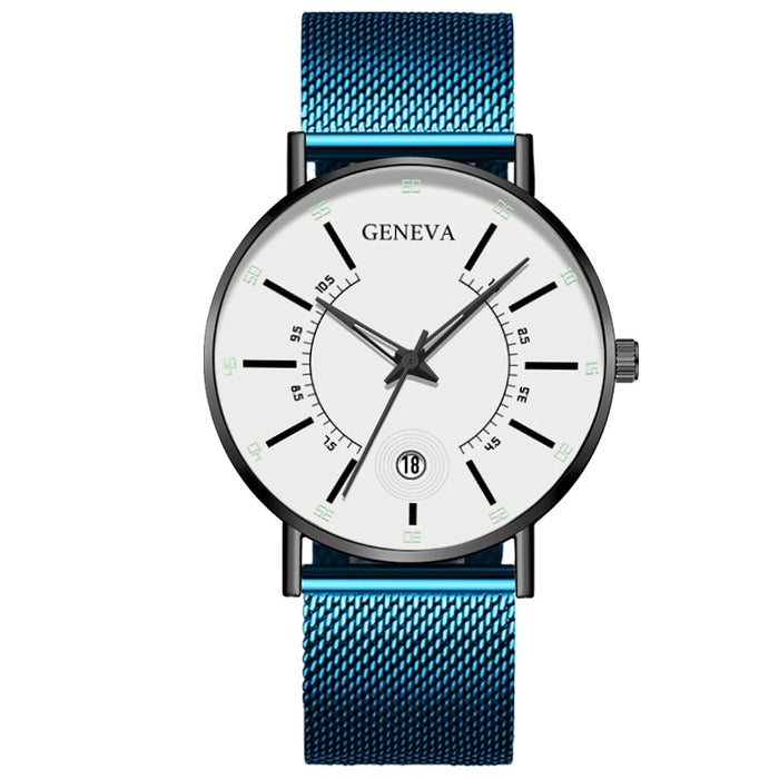 Men Watches Luxury Fashion Mens Business Watch Ultra Thin Thin Stainless Steel Mesh Belt Quartz Wrist Watch reloj hombre