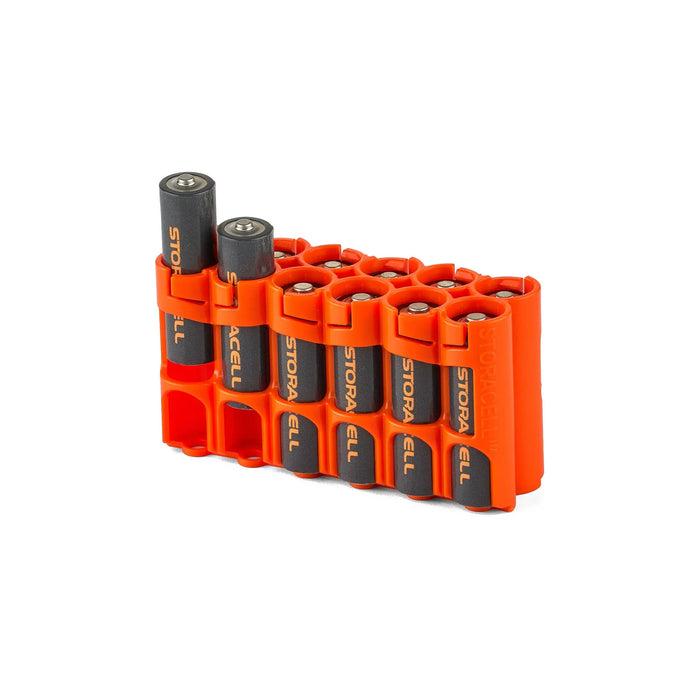12 AA Pack Battery Caddy (Orange) - eZthings USA WE SORT ALL THE CRAZIEST GADGETS, GIZMOS, TOYS & TECHNOLOGY, SO YOU DON'T HAVE TO.
