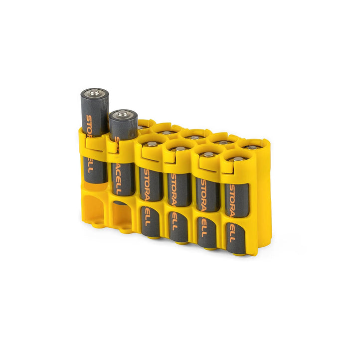 12 AA Pack Battery Caddy (Yellow) - eZthings USA WE SORT ALL THE CRAZIEST GADGETS, GIZMOS, TOYS & TECHNOLOGY, SO YOU DON'T HAVE TO.
