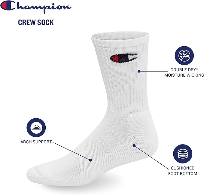 12-Pack Champion Crew Socks