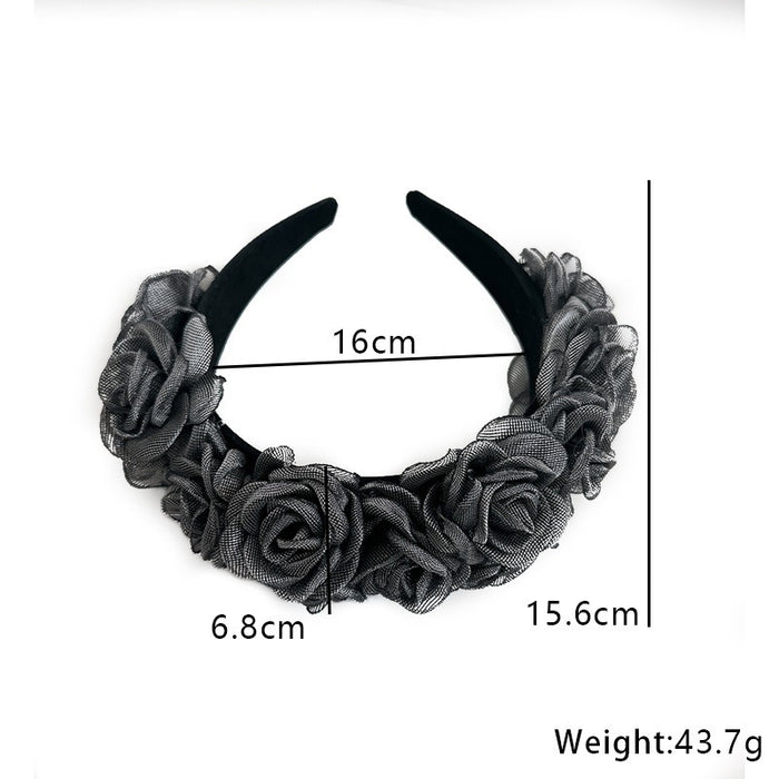 Fashionable handmade snow yarn flower headband