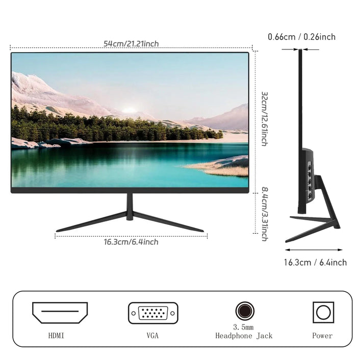 Rehisk 22Inch 75Hz Full HD 1080P Computer Monitor - RE221KV1 - eZthings USA WE SORT ALL THE CRAZIEST GADGETS, GIZMOS, TOYS & TECHNOLOGY, SO YOU DON'T HAVE TO.