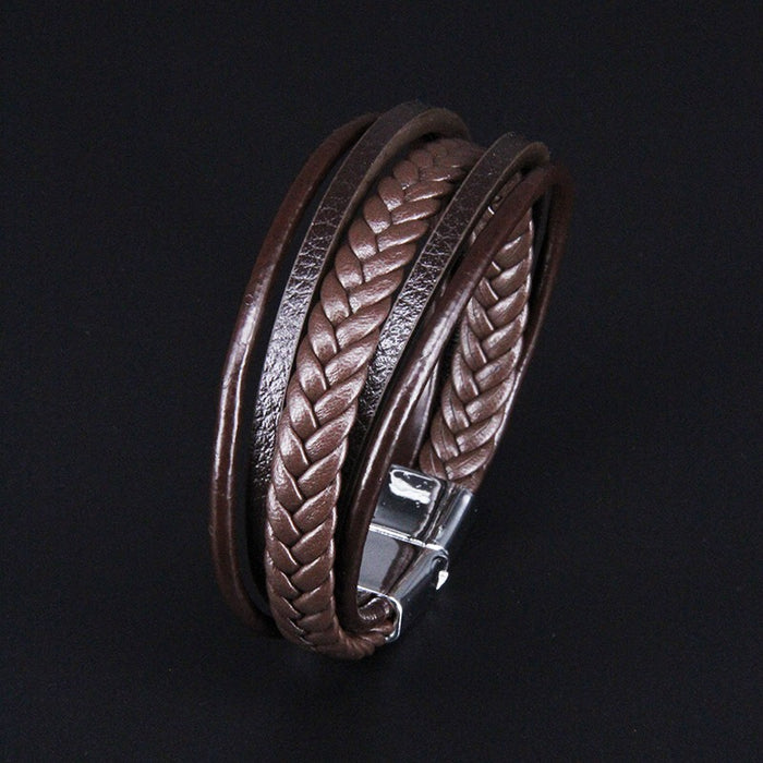 Multi layer handmade woven bracelet for men, European and American jewelry, leather rope magnetic suction vintage bracelet - eZthings USA WE SORT ALL THE CRAZIEST GADGETS, GIZMOS, TOYS & TECHNOLOGY, SO YOU DON'T HAVE TO.