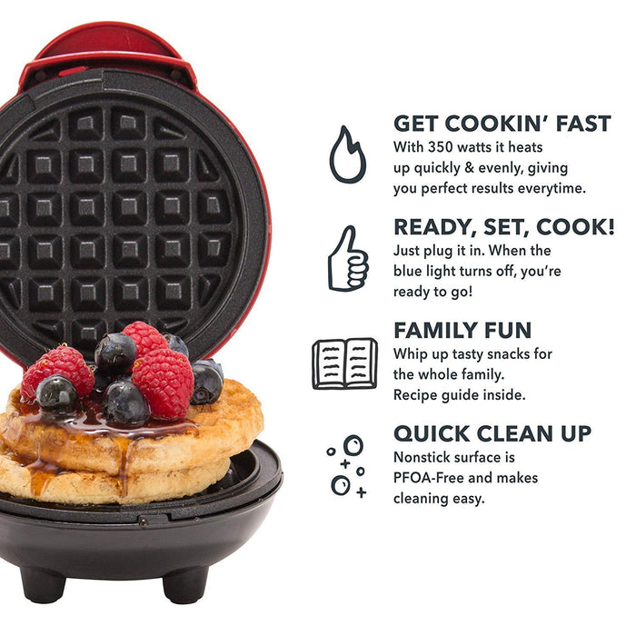 🧇 Mini Waffle Maker – 4” Nonstick Personal Waffle Machine - eZthings USA WE SORT ALL THE CRAZIEST GADGETS, GIZMOS, TOYS & TECHNOLOGY, SO YOU DON'T HAVE TO.