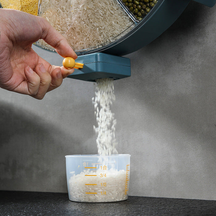 🍚 Wall‑Mounted Grain & Cereal Dispenser – Rotating Dry Food Storage for Kitchen - eZthings USA WE SORT ALL THE CRAZIEST GADGETS, GIZMOS, TOYS & TECHNOLOGY, SO YOU DON'T HAVE TO.