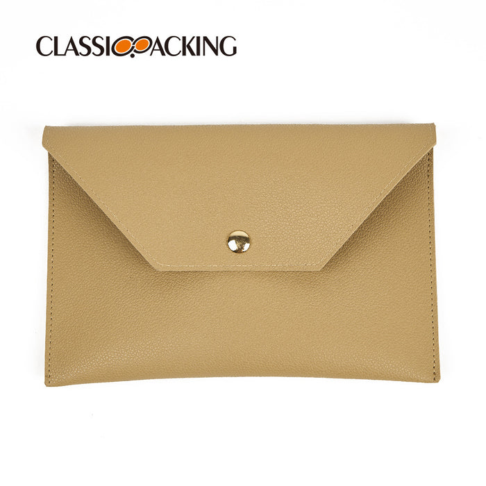 New Simple Large Capacity Envelope Bag Mobile Phone Lipstick Double Side Leather Carry On Bag Female Makeup Brush Storage Bag Brush Bag - eZthings USA WE SORT ALL THE CRAZIEST GADGETS, GIZMOS, TOYS & TECHNOLOGY, SO YOU DON'T HAVE TO.