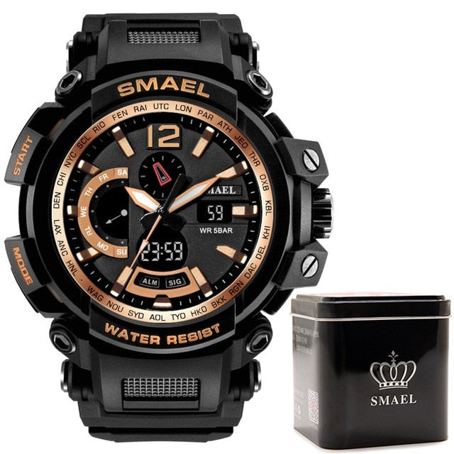 SMAEL 1702 Top Brand Luxury Sport Watch Men Digital Watches 5Bar Waterproof Military Dual Display Wristwatches Relogio Masculino - eZthings USA WE SORT ALL THE CRAZIEST GADGETS, GIZMOS, TOYS & TECHNOLOGY, SO YOU DON'T HAVE TO.