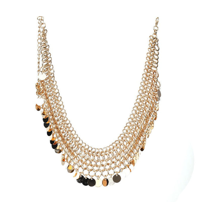 Vintage tassel handmade heavy work multi-layer neck chain