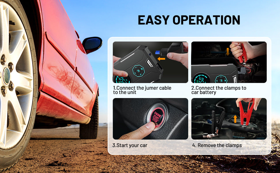 Car mounted tire inflator emergency start power supply Jump Starter - eZthings USA WE SORT ALL THE CRAZIEST GADGETS, GIZMOS, TOYS & TECHNOLOGY, SO YOU DON'T HAVE TO.