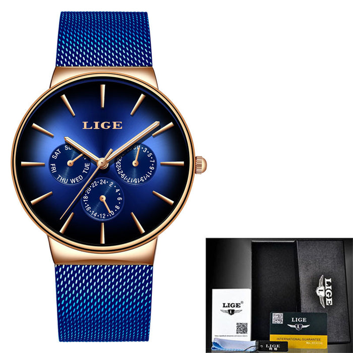 LIGE Mesh Strap Quartz Men's Watch - eZthings USA WE SORT ALL THE CRAZIEST GADGETS, GIZMOS, TOYS & TECHNOLOGY, SO YOU DON'T HAVE TO.