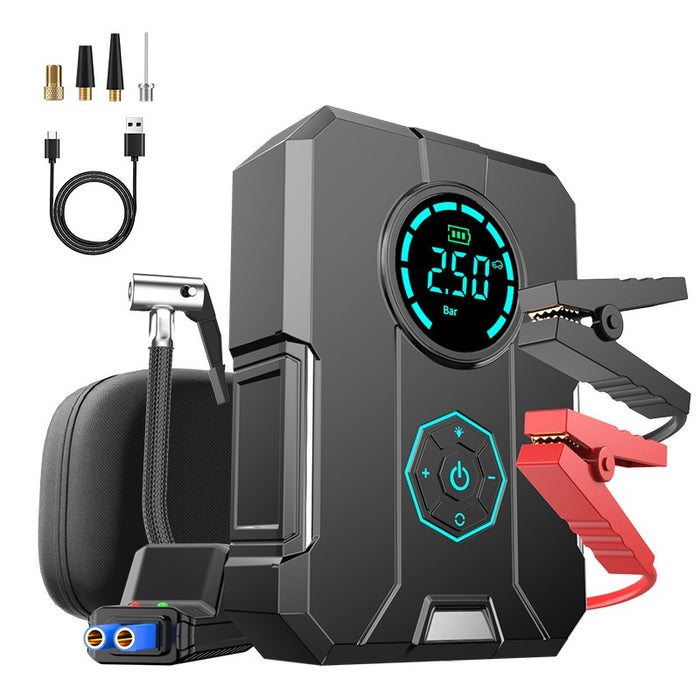 Car mounted tire inflator emergency start power supply Jump Starter - eZthings USA WE SORT ALL THE CRAZIEST GADGETS, GIZMOS, TOYS & TECHNOLOGY, SO YOU DON'T HAVE TO.