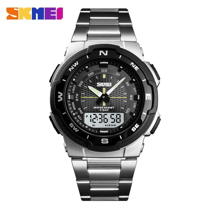 SKMEI 1370 Men Watch Fashion Quartz Sports Watches Stainless Steel Strap Men Watches Top Brand Luxury Business Waterproof Wrist Watch - eZthings USA WE SORT ALL THE CRAZIEST GADGETS, GIZMOS, TOYS & TECHNOLOGY, SO YOU DON'T HAVE TO.