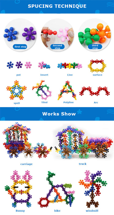 200 Pieces 3D Interlocking Building Blocks STEM Toy
