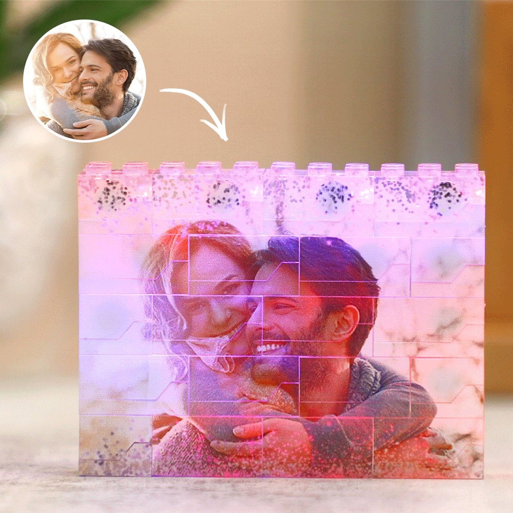 Custom LED Light Building Brick White Light Up Photo Block - eZthings USA WE SORT ALL THE CRAZIEST GADGETS, GIZMOS, TOYS & TECHNOLOGY, SO YOU DON'T HAVE TO.