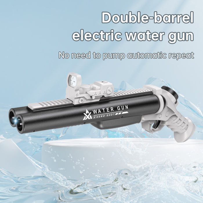 Double tube electric water gun outdoor water play and war toy - eZthings USA WE SORT ALL THE CRAZIEST GADGETS, GIZMOS, TOYS & TECHNOLOGY, SO YOU DON'T HAVE TO.