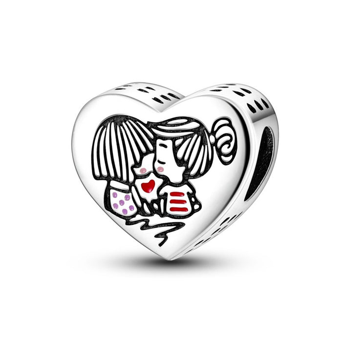 Copper plated S925 silver FOREVER colorful heart clip beads string DIY bracelet necklace - eZthings USA WE SORT ALL THE CRAZIEST GADGETS, GIZMOS, TOYS & TECHNOLOGY, SO YOU DON'T HAVE TO.