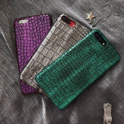 3D Crocodile Phone Case For iPhone 8 X S XS 7Plus Cool Leather Pattern Case - eZthings USA WE SORT ALL THE CRAZIEST GADGETS, GIZMOS, TOYS & TECHNOLOGY, SO YOU DON'T HAVE TO.