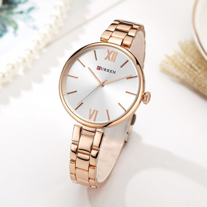 CURREN Women Watch Quartz Female clock Casual Fashion Stainless Steel Strap Watch - eZthings USA WE SORT ALL THE CRAZIEST GADGETS, GIZMOS, TOYS & TECHNOLOGY, SO YOU DON'T HAVE TO.