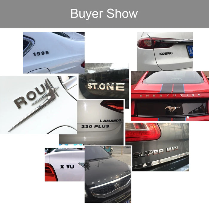 25mm coche Auto cromo Metal DIY 3D letras de arco alfabeto Digital emblema decoración pegatinas de coche Logo automóviles accesorios de coche 