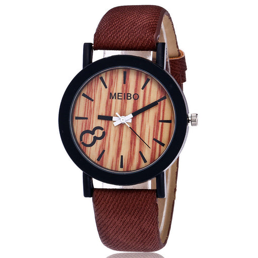 MEIBO Modeling Wooden Quartz Mens Watch Casual Wooden Color Leather Watch - eZthings USA WE SORT ALL THE CRAZIEST GADGETS, GIZMOS, TOYS & TECHNOLOGY, SO YOU DON'T HAVE TO.