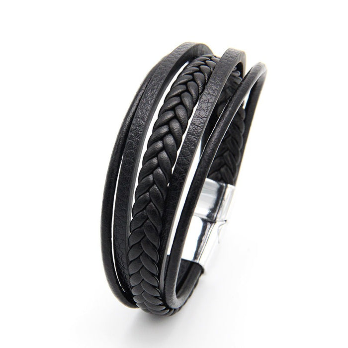 Multi layer handmade woven bracelet for men, European and American jewelry, leather rope magnetic suction vintage bracelet - eZthings USA WE SORT ALL THE CRAZIEST GADGETS, GIZMOS, TOYS & TECHNOLOGY, SO YOU DON'T HAVE TO.