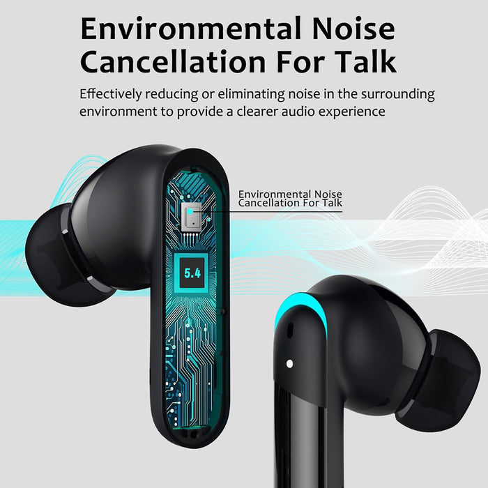 eThings E1 Bluetooth headset LED light display noise reduction wireless headset hifi gaming in-ear sports earbuds