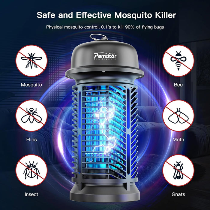 Bug Zapper Outdoor Electric, 4200V/20W High Power Voltage Mosquito Zapper, IPX4 Waterproof Fly Traps, Fly Zapper for Camping, Backyard, Patio and Garden