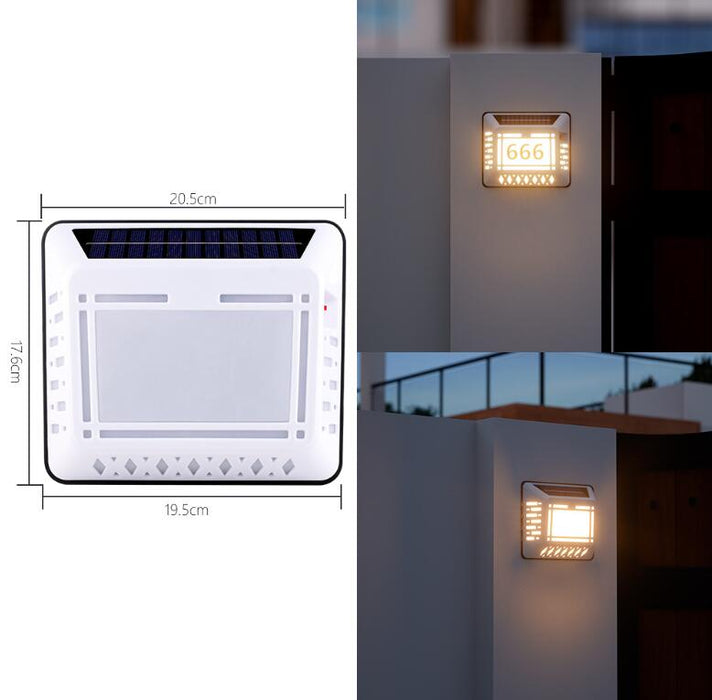 Solar LED Address Sign – Waterproof House Number Plaque, Customizable Numbers & Letters, Auto Dusk-to-Dawn Light, 8.1 x 6.9 Inches