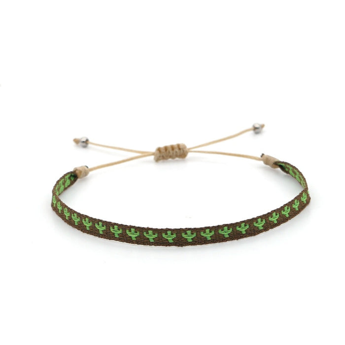 Pulsera tejida hecha a mano pura con correa tejida de estilo bohemio