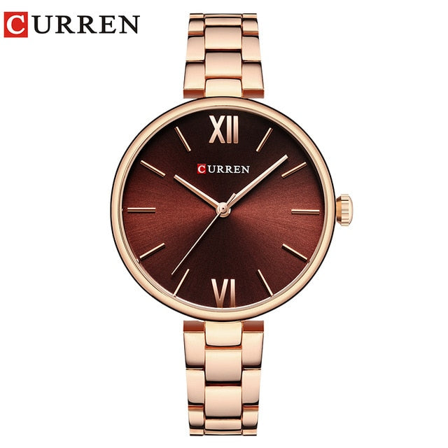 CURREN Women Watch Quartz Female clock Casual Fashion Stainless Steel Strap Watch - eZthings USA WE SORT ALL THE CRAZIEST GADGETS, GIZMOS, TOYS & TECHNOLOGY, SO YOU DON'T HAVE TO.
