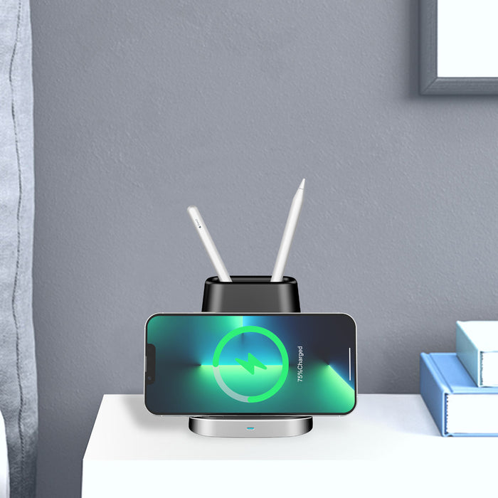 eThings Pen Holder Wireless Charger For Apple iPhone13/12Pro Mobile Phone Samsung S21/NOTE20 Wireless Charger - eZthings USA WE SORT ALL THE CRAZIEST GADGETS, GIZMOS, TOYS & TECHNOLOGY, SO YOU DON'T HAVE TO.
