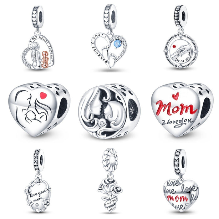 Mother's Day heart-shaped blessing pendant birthday gift DIY jewelry accessories