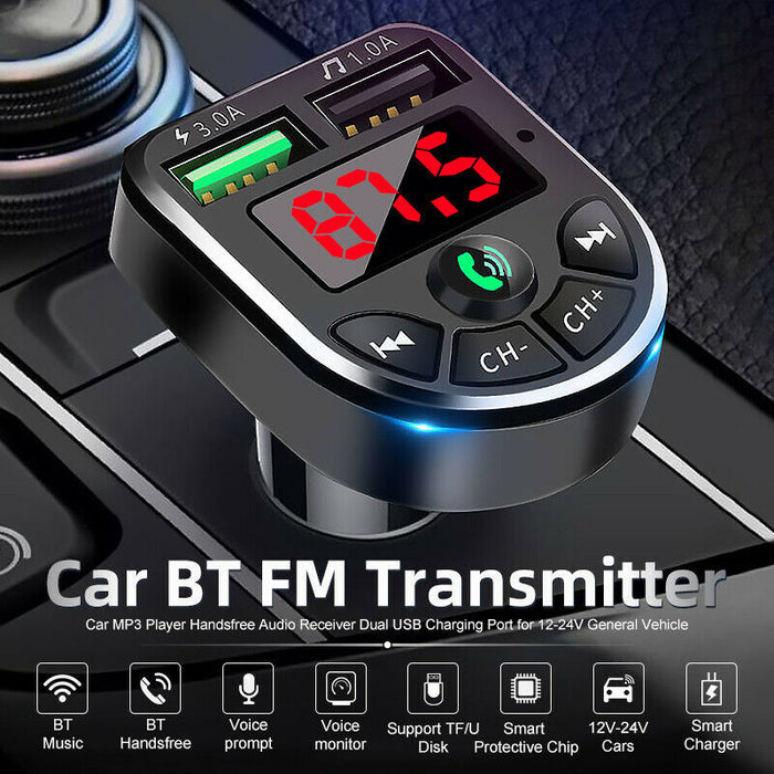 Coche mp3 BTE5 Receptor Bluetooth E5 Coche MP3 Transmisor FM Llamada manos libres 
