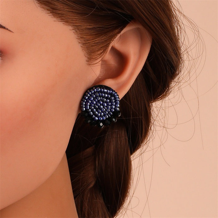 Fashionable geometric crystal handmade rice bead earrings - eZthings USA WE SORT ALL THE CRAZIEST GADGETS, GIZMOS, TOYS & TECHNOLOGY, SO YOU DON'T HAVE TO.