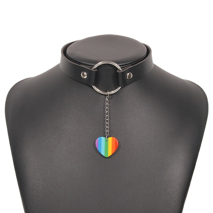 N9556 Street Photography Exaggerated New Necklace Personality Strap Neck Leather Neckchain Metal Buckle Fashion Choker - eZthings USA WE SORT ALL THE CRAZIEST GADGETS, GIZMOS, TOYS & TECHNOLOGY, SO YOU DON'T HAVE TO.