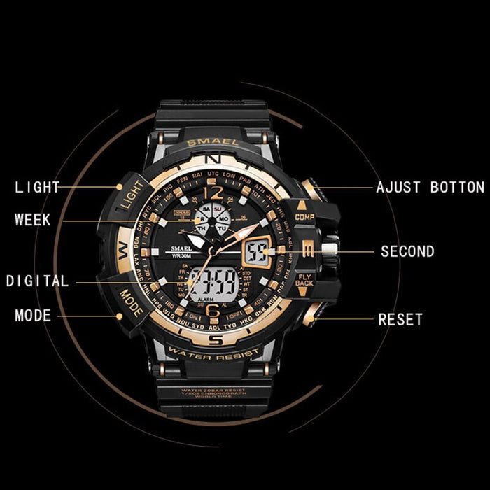 SMAEL 1376C Casual Watch Men Waterproof montre homme Men's Writswatch LED Digital Watches Men Clock Led reloj hombre  Big Sport Watches - eZthings USA WE SORT ALL THE CRAZIEST GADGETS, GIZMOS, TOYS & TECHNOLOGY, SO YOU DON'T HAVE TO.