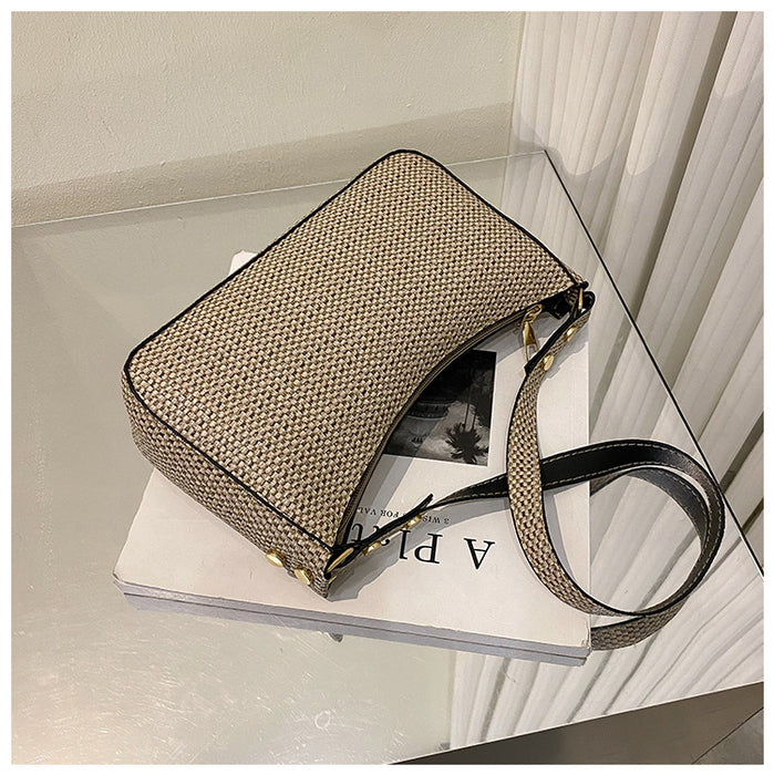 New French Underarm Bag Female Ins Niche Design High-End All-Match Texture One-Shoulder Soft Leather Baguette Bag