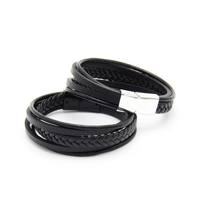 Multi layer handmade woven bracelet for men, European and American jewelry, leather rope magnetic suction vintage bracelet - eZthings USA WE SORT ALL THE CRAZIEST GADGETS, GIZMOS, TOYS & TECHNOLOGY, SO YOU DON'T HAVE TO.
