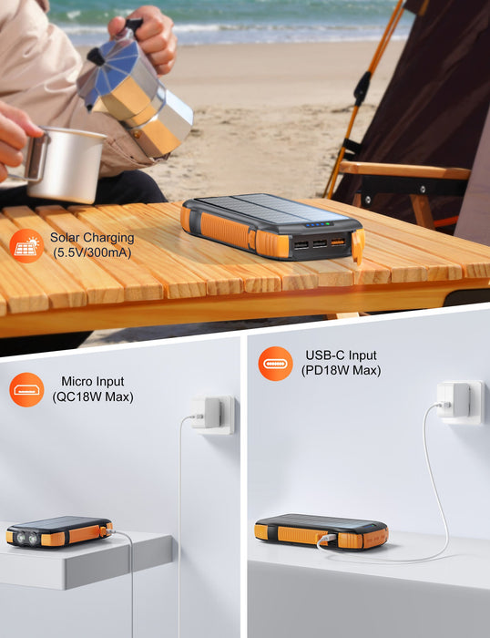 20000mAh Solar Power Bank - eZthings USA WE SORT ALL THE CRAZIEST GADGETS, GIZMOS, TOYS & TECHNOLOGY, SO YOU DON'T HAVE TO.