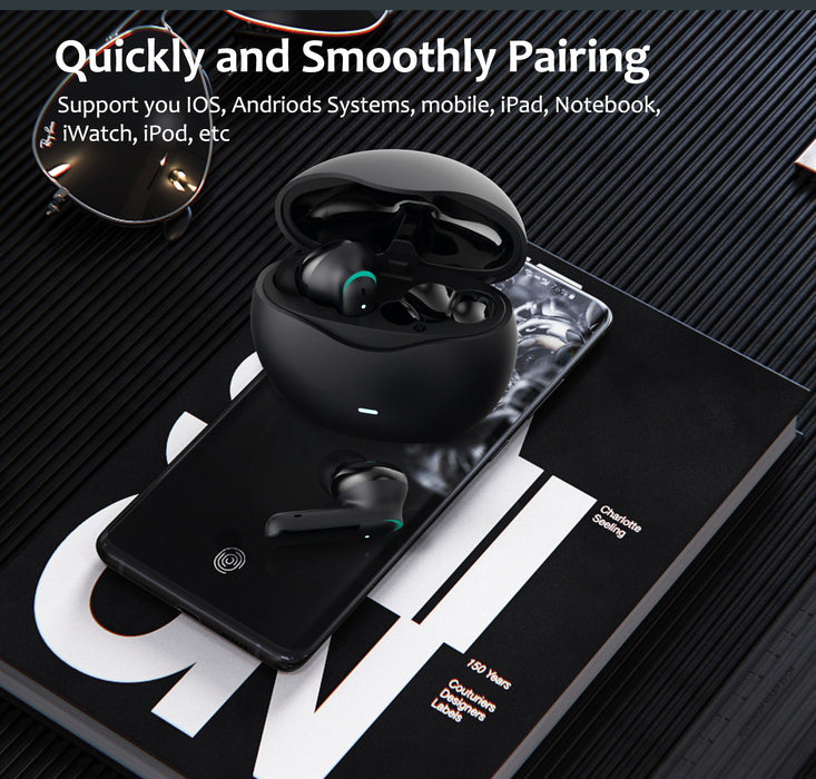eThings E1 Bluetooth headset LED light display noise reduction wireless headset hifi gaming in-ear sports earbuds