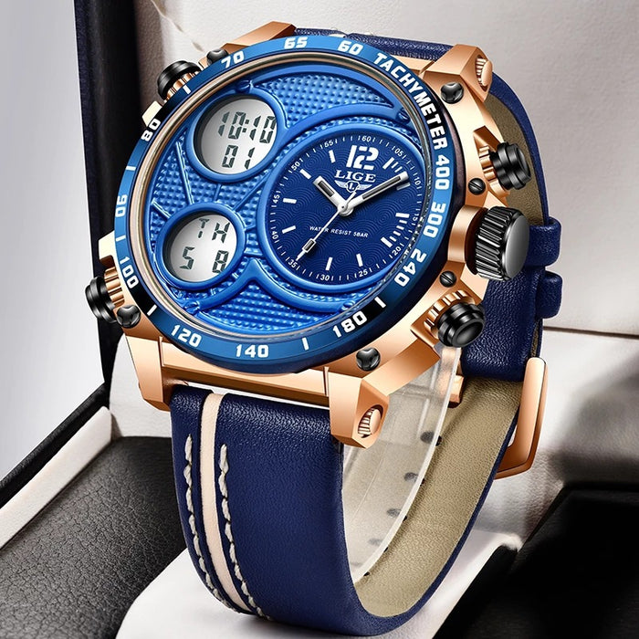 Lige Business Electronic Watch Dual Display Multi Function Low Cost Watch Men's Sports Waterproof Watch - eZthings USA WE SORT ALL THE CRAZIEST GADGETS, GIZMOS, TOYS & TECHNOLOGY, SO YOU DON'T HAVE TO.