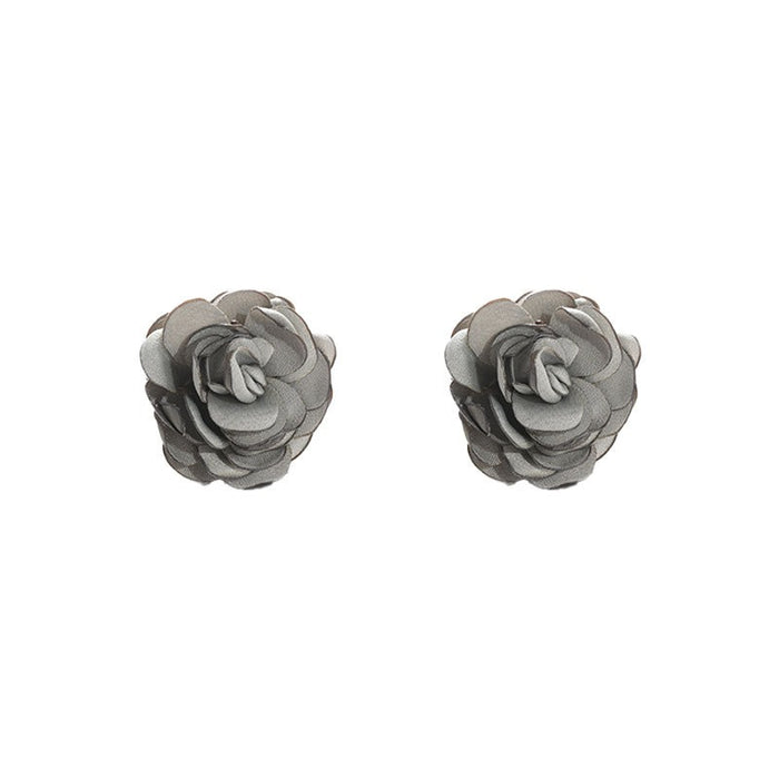 Handmade fabric rose flower earrings
