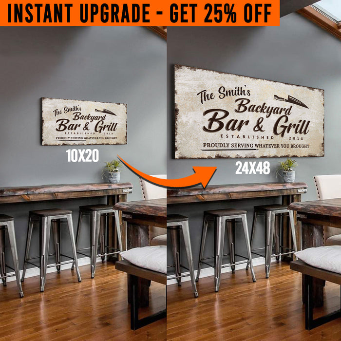 Upgrade Your 'Backyard Bar And Grill' (Style 3) Canvas To 24x48 Inches - eZthings USA WE SORT ALL THE CRAZIEST GADGETS, GIZMOS, TOYS & TECHNOLOGY, SO YOU DON'T HAVE TO.
